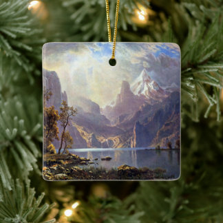 Vintage Landscape, Lake Tahoe by Albert Bierstadt Ceramic Tree Decoration