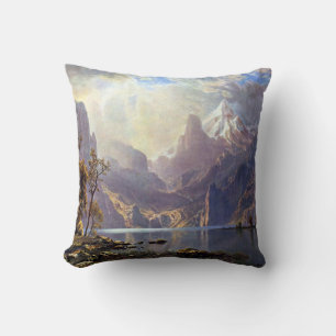 Vintage Landscape, Lake Tahoe by Albert Bierstadt Cushion