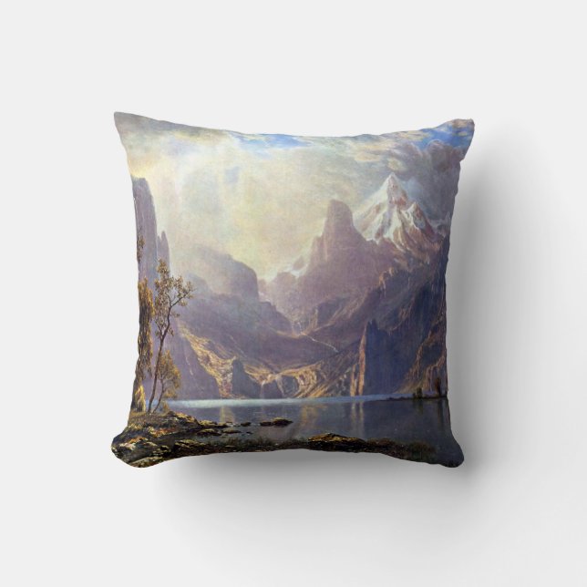Vintage Landscape, Lake Tahoe by Albert Bierstadt Cushion (Front)