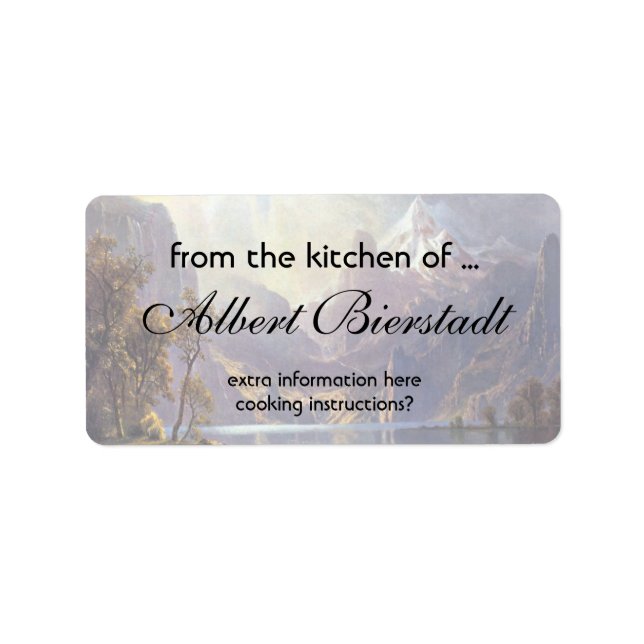 Vintage Landscape, Lake Tahoe by Albert Bierstadt Label (Front)