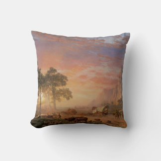 Vintage Landscape, Oregon Trail by Bierstadt Cushion