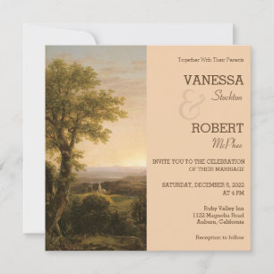 Vintage Landscape Painting Wedding Invitation