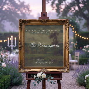 Vintage Landscape Painting Wedding Welcome Poster