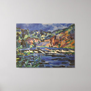 Vintage Landscape Sazava River Canvas Print