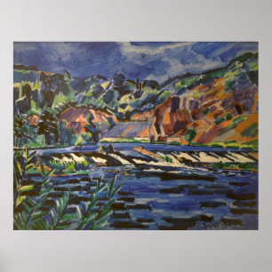 Vintage Landscape Sazava River Poster