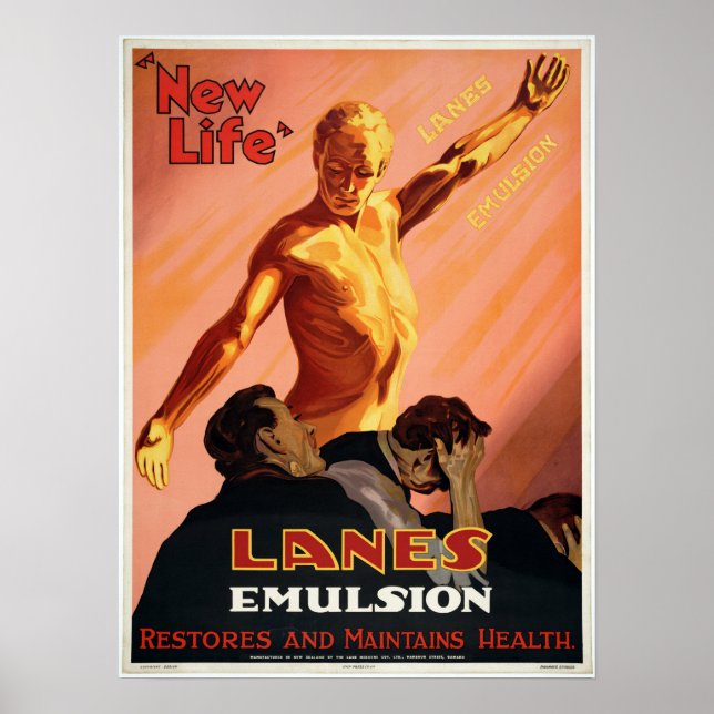 Vintage Lanes Emulsion Health Advertisement Poster (Front)