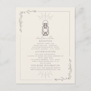 Vintage Lantern Amethyst Wedding Details Info Enclosure Card