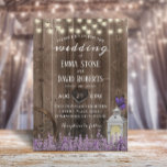 Vintage Lantern Lavender Floral Barn Wood Wedding Invitation<br><div class="desc">Vintage Lantern Lavender Floral Barn Wood Wedding Party Invitations.</div>