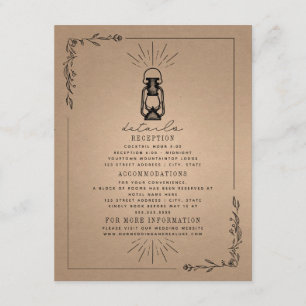 Vintage Lantern Rustic Wedding Details Cardstock Enclosure Card