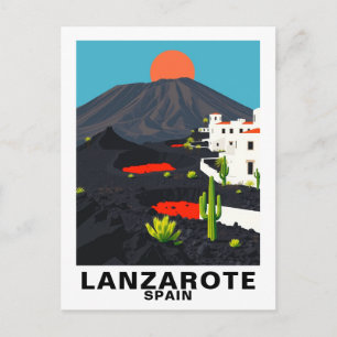 Vintage Lanzarote, Spain Travel Postcard
