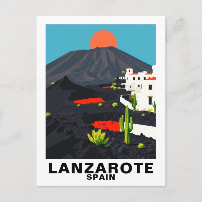 Vintage Lanzarote, Spain Travel Postcard (Front)