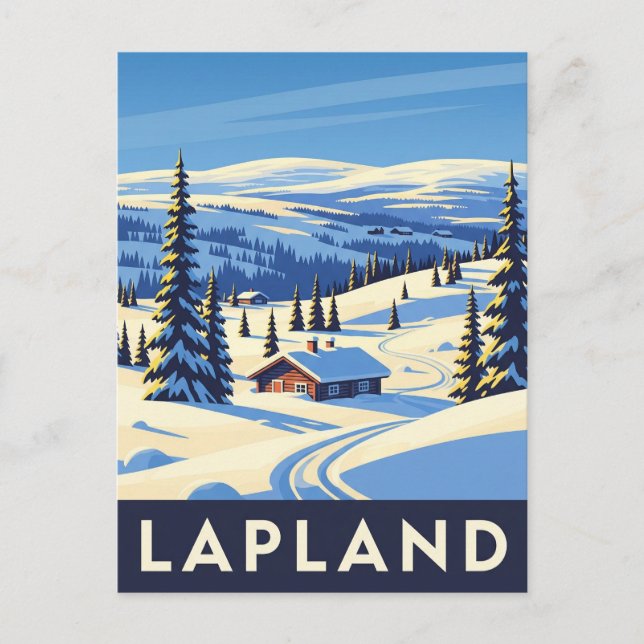 Vintage Lapland Finland Travel Postcard (Front)