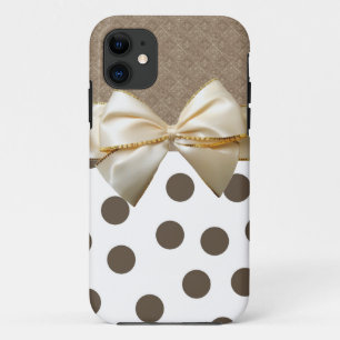 Vintage Large Brown Polka Dots iPhone 11 Case