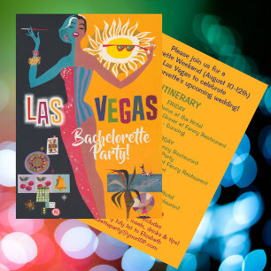 Vintage Las Vegas Bachelorette Weekend Party Invitation