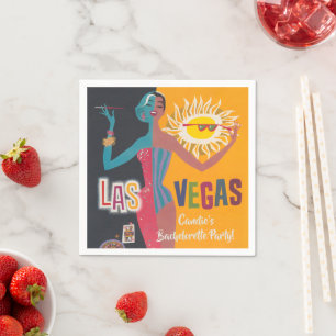 Vintage Las Vegas Bachelorette Weekend Party  Napkin