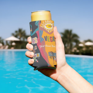 Vintage Las Vegas Bachelorette Weekend Party  Seltzer Can Cooler