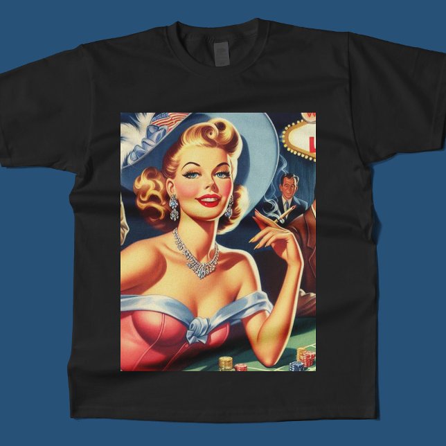 Vintage Las Vegas Casino Pin Up T-Shirt (Creator Uploaded)