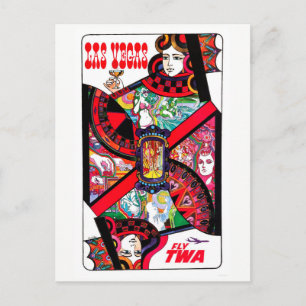 Vintage Las Vegas Gambling Queen Travel Postcard