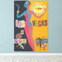 Vintage Las Vegas Gambling Travel Poster Art