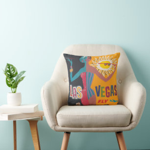 Vintage Las Vegas Gambling Travel Poster Art Cushion