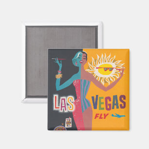 Vintage Las Vegas Gambling Travel Poster Art Magnet