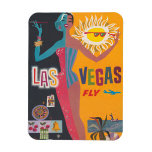 Vintage Las Vegas Gambling Travel Poster Art Magnet