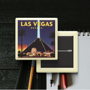 Vintage Las Vegas Nevada 15 Cm Square Badge