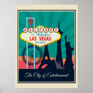 Vintage Las Vegas Nevada Travel Poster