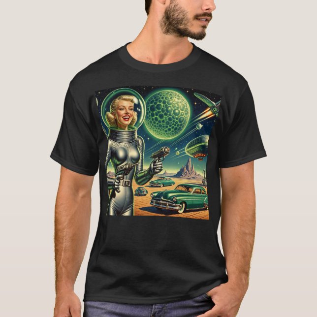 Vintage Laser Beam Pin-Up  T-Shirt (Front)