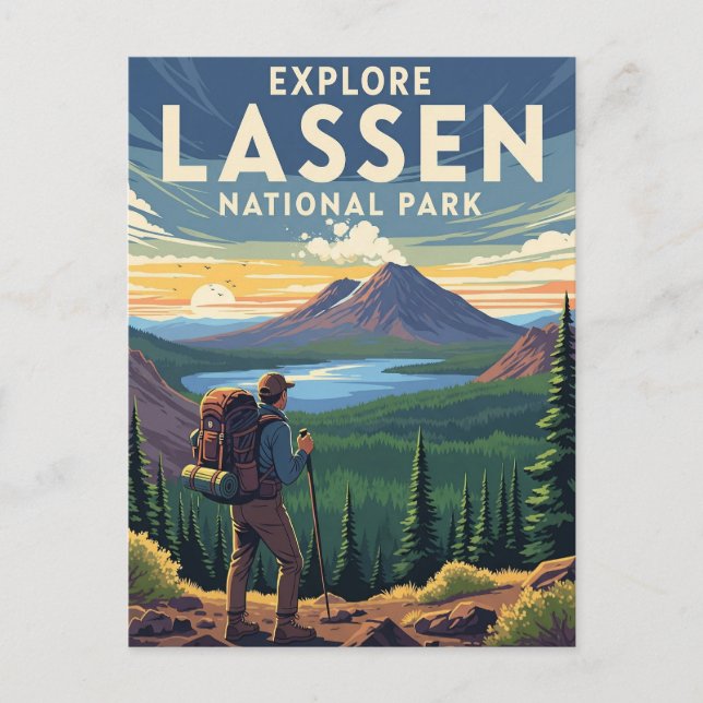 Vintage Lassen Volcanic National Park California Postcard (Front)