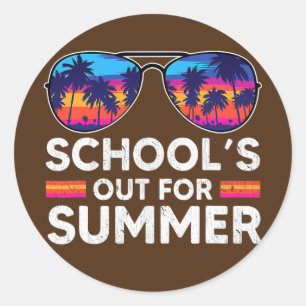 Vintage Last Day Of School Schools Out For Summer Classic Round Sticker