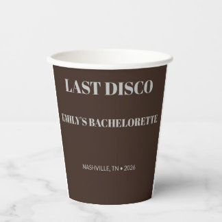 Vintage Last Disco Bachelorette Party Paper Cups