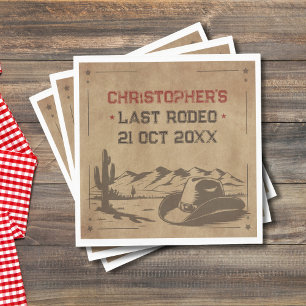 Vintage Last Rodeo Rustic Cowboy Bachelor Party Napkin