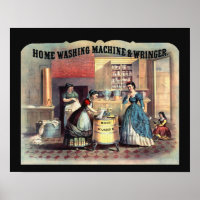 Vintage Late 1800's Women & Washing Machine Scene