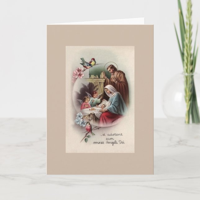 Vintage Latin Religious Christmas Card (Front)