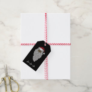 Vintage Latino Santa on Black Christmas Gift Tags