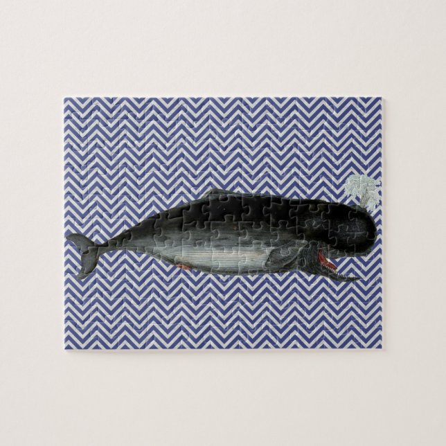 Vintage Laughing Whale Jigsaw Puzzle (Horizontal)