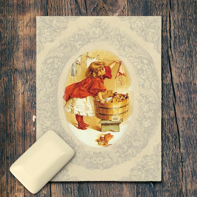 Vintage Laundry Girl Postcard (Creator Uploaded)