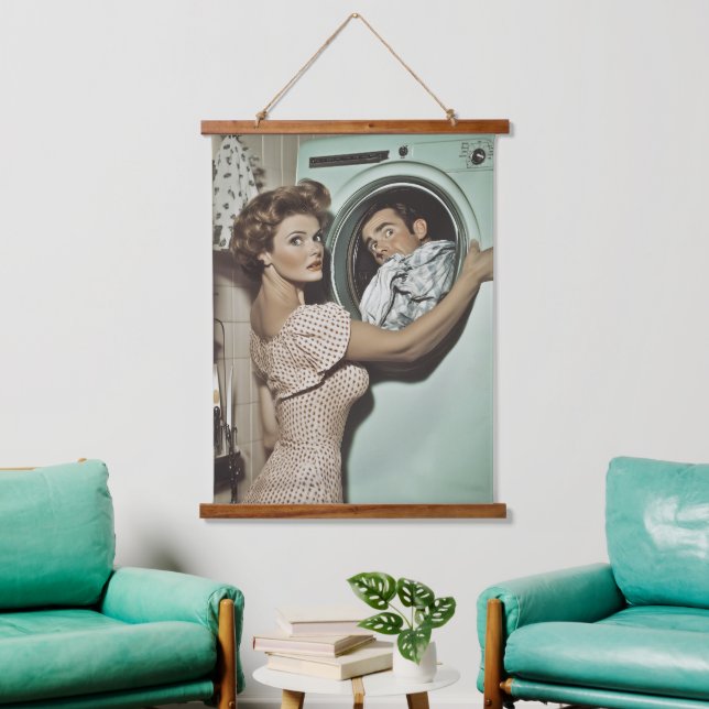 Vintage Laundry Surprise Hanging Tapestry (Living Room)