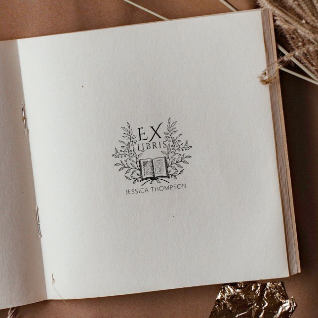 Vintage Laurel Book Ex Libris  Rubber Stamp (Creator Uploaded)