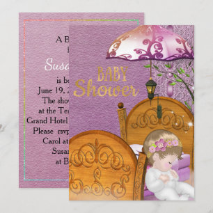 Vintage Lavender Baby Shower Invitation