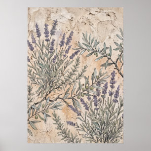 Vintage Lavender Botanical Poster