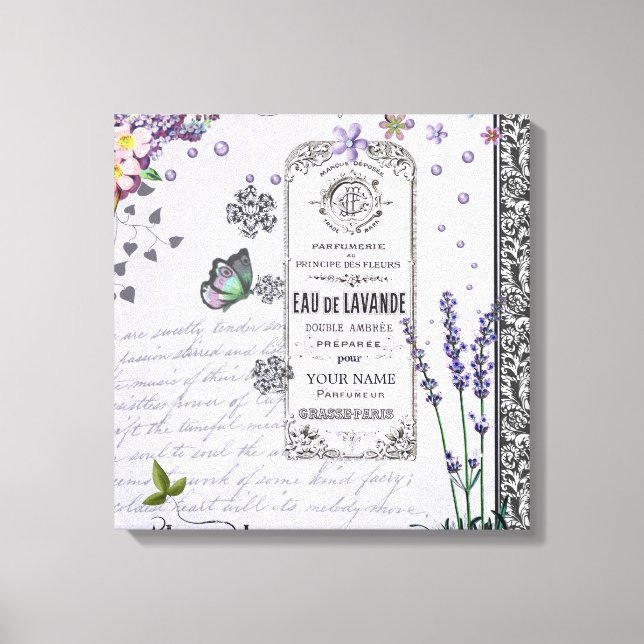 Vintage Lavender Collage art print (Front)