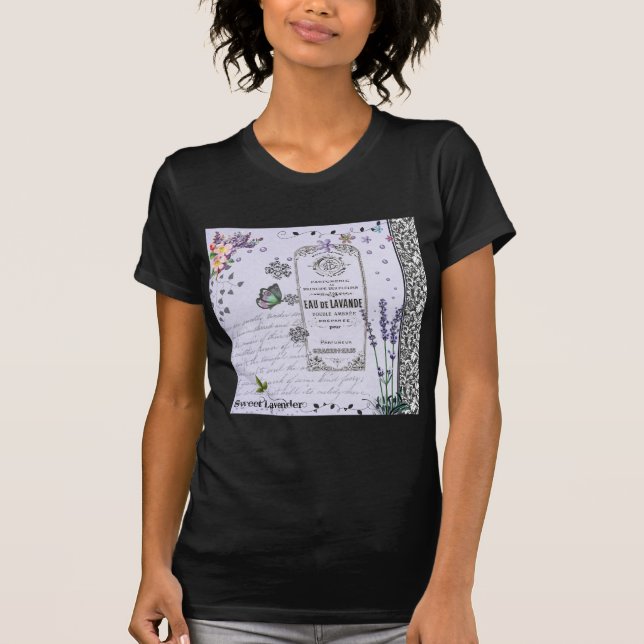 Vintage Lavender Collage T-Shirt (Front)