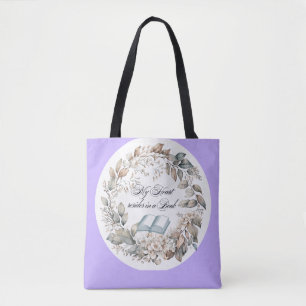 Vintage Lavender Cottage Garden Book lovers Tote Bag