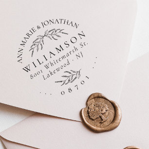 Vintage Lavender Custom Wedding Return Address Self-inking Stamp