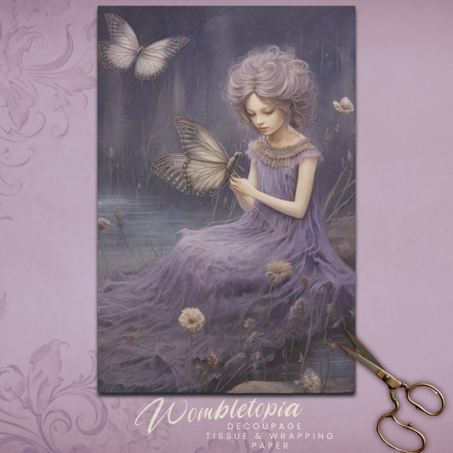 Vintage Lavender Fairy Whimsical Garden, Decoupage Tissue Paper (Creator Uploaded)