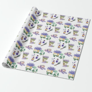 Vintage Lavender Fields of Provence Wrapping Paper