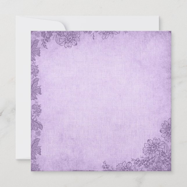 Vintage Lavender Floral Border Invitation (Front)