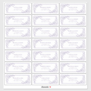 Vintage Lavender Floral Line Art Guest Address